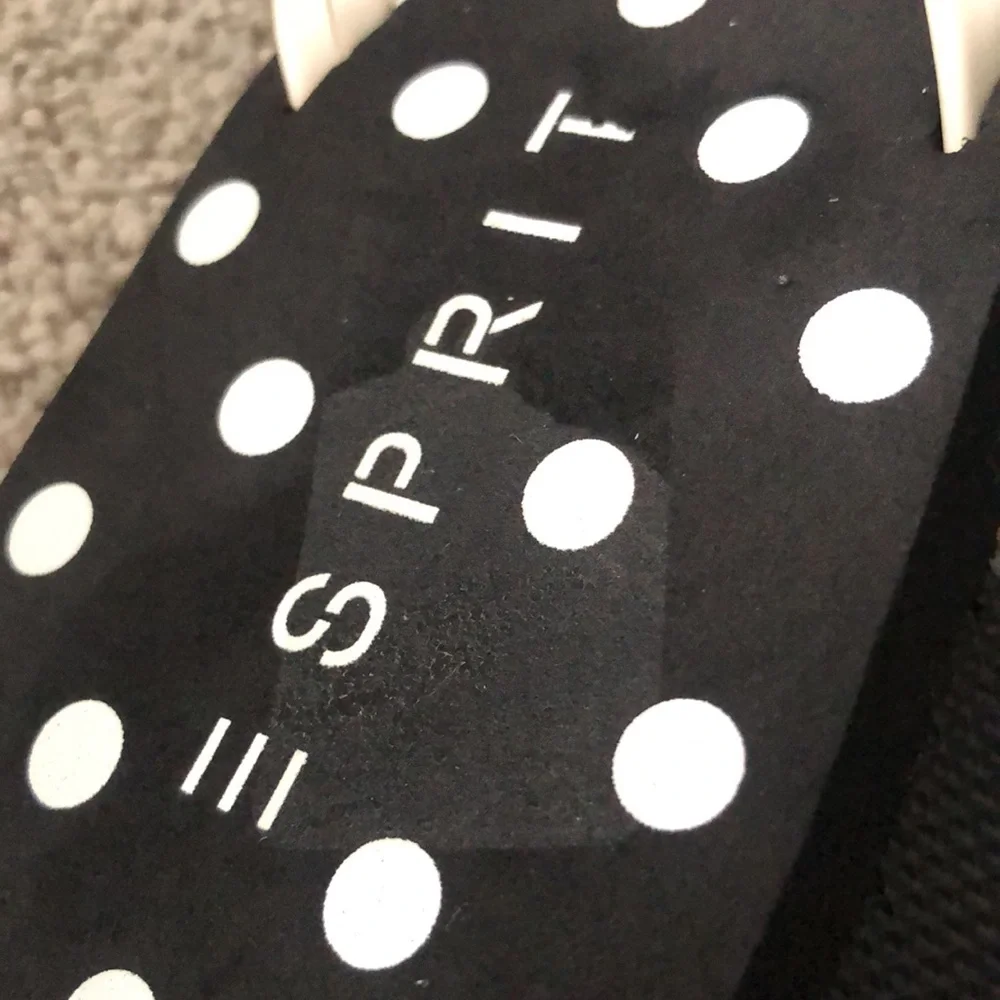Esprit Women’s size 9 Flip Flops Polka Dots‎ Black White NWOT